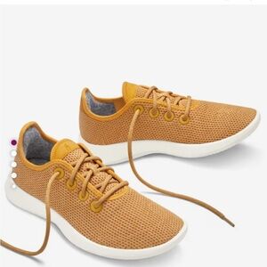 Allbirds Womens 9 Tree Runner Shoes Mustard Yellow Sustainable Lux Honey